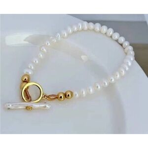 ❌SALE❌PRICE DROP ❌NWT TORI BURCH GOLD PLATED BAROQUE FRESH PEARL TEMPERA…